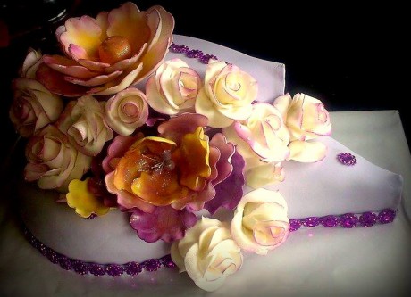 Kvetinová torta-fialová